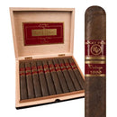 Medium-flavored Rocky Patel Vintage 1990 Robusto cigar with dark wrapper and band, displayed on a wooden surface.