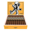 Full-flavored Room101 Johnny Tobacconaut Maduro Robusto cigar with dark wrapper, displayed on a neutral background.