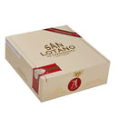 Coffee-infused San Lotano Oval Maduro Churchill cigar displayed in a wooden box with band and wrapper details.