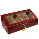 Sterling 100 display humidor by Boston's Cigar Shop holding 100 cigars, black wooden finish with glass lid for easy viewing.