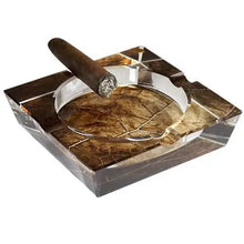 Load image into Gallery viewer, Tobacco Leaf Crystal Ashtray - Bosstyles Boston's Cigar ShopTobacco Leaf Crystal Ashtray
