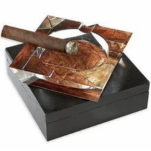 Load image into Gallery viewer, Tobacco Leaf Crystal Ashtray - Bosstyles Boston's Cigar ShopTobacco Leaf Crystal Ashtray
