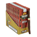 Sweet flavored Toscano Antico Double Perfecto cigar with a dark wrapper, displayed in a close-up shot.