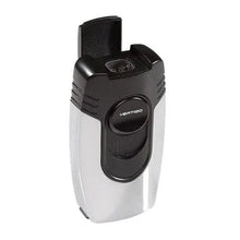 Load image into Gallery viewer, Vertigo Big Buddha Table Lighter Brushed Chrome and Black - Bosstyles Boston's Cigar ShopVertigo Big Buddha Table Lighter

