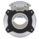 Silver Xikar Enso cigar cutter with sleek design, featuring dual blades and ergonomic grip for precise, clean cuts.