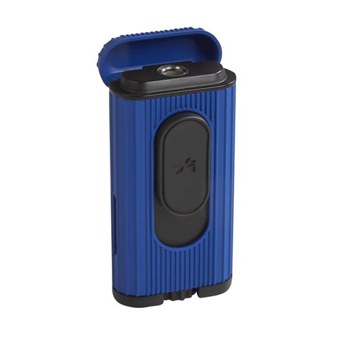 Xikar Hedron Lighter Black Blue Cigar Lighter Boston's Cigar Shop