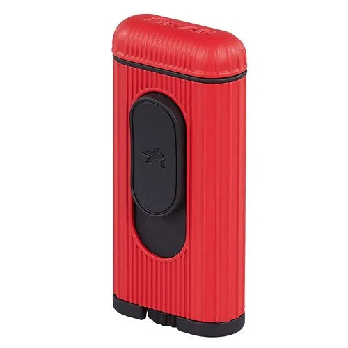 Xikar Hedron Lighter Black Red Cigar Lighter Boston's Cigar Shop