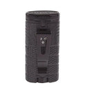 Black Xikar Tactical Triple Torch Cigar Lighter, shown with flame, designed for premium cigar lighting, by Xikar.