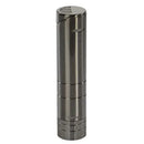 Gun metal Xikar Turrim double cigar lighter with sleek design, featuring dual flame buttons for precise lighting.