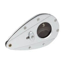 Silver Xikar Xi1 cigar cutter with black blades, compact and precise for clean cuts, from Boston's Cigar Shop.