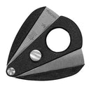Black Xikar Xi2 cigar cutter with sharp stainless steel blades, compact design for precise cutting of cigars.