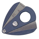 Blue Xikar Xi2 cigar cutter with stainless steel blades, compact and ergonomic design for precise cuts.