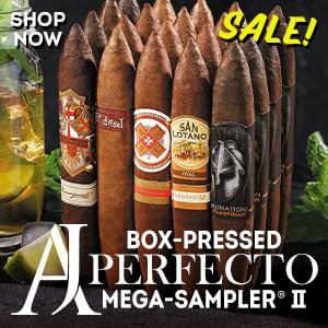 AJ Box Pressed Perfecto Mega-Sampler II Cigar Sampler Boston's Cigar Shop