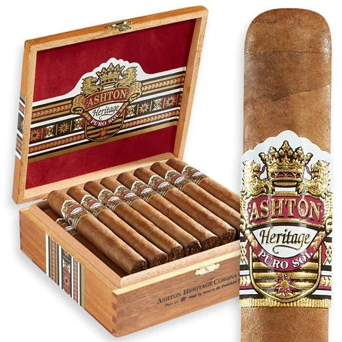 Ashton Heritage Puro Sol Corona Gorda Medium Flavored Cigars Boston's Cigar Shop