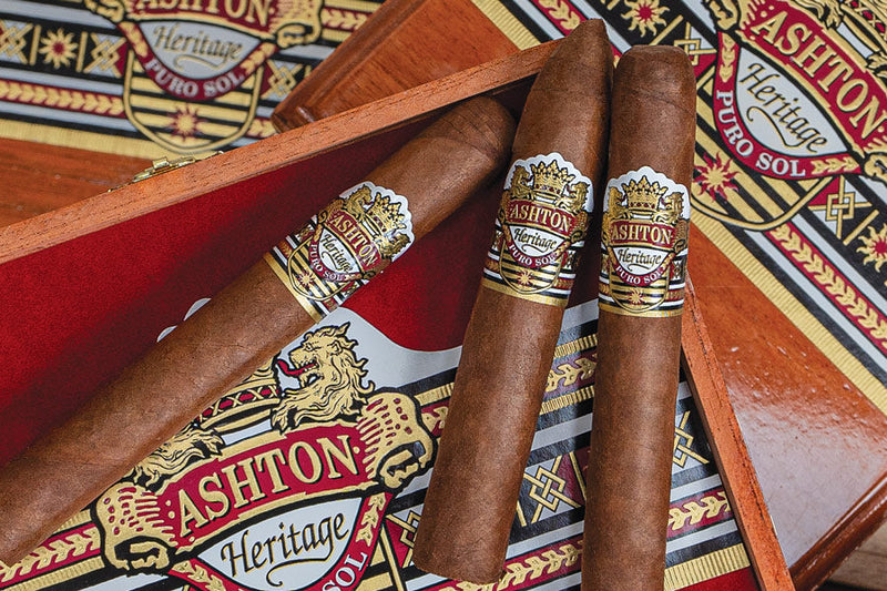 Ashton Heritage Puro Sol Corona Gorda Medium Flavored Cigars Boston's Cigar Shop