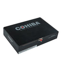 Cohiba Black Supremo Toro full-flavored cigars displayed in a box, showcasing dark, rich cigar wrappers and professional packaging.