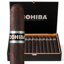 Full-flavored Cohiba Black Supremo Toro cigar displayed on a wooden surface, highlighting its dark wrapper and premium quality.