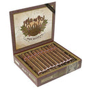 Coffee-infused Isla del Sol Churchill cigar by Drew Estate displayed in a box with a rich, dark wrapper and detailed band.