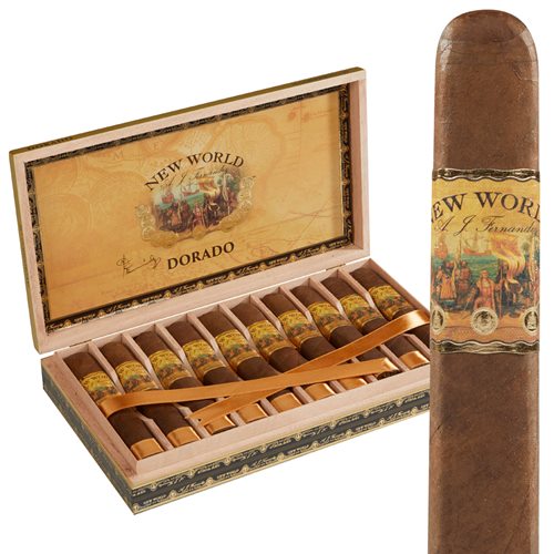 New World Dorado by AJ Fernandez Figurado Medium Flavored Cigars Boston's Cigar Shop