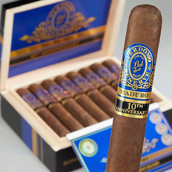 Perdomo Reserve 10th Anniversary Box-Pressed Maduro Robusto Full Flavored Cigars Boston's Cigar Shop