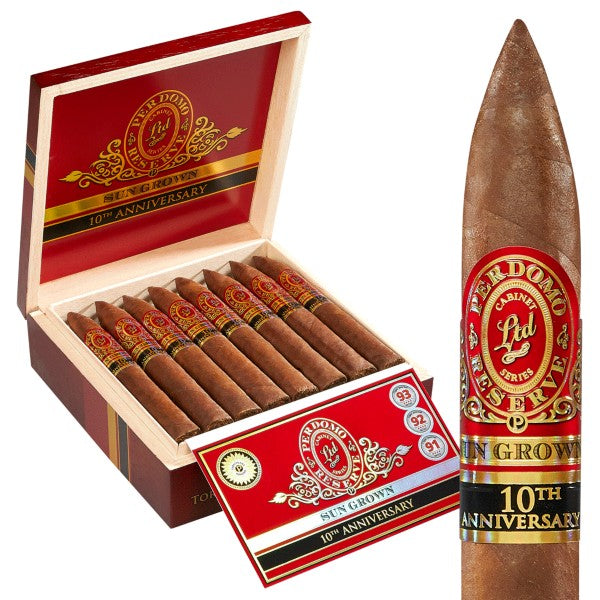 Perdomo Reserve 10th Anniversary Box-Pressed Sun Grown Torpedo Sweet Flavored Cigar Boston's Cigar Shop
