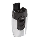 Vertigo Big Buddha Table Lighter Brushed Chrome and Black Cigar Lighter Boston's Cigar Shop