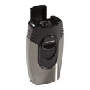 Vertigo Big Buddha Table Lighter Brushed Gun Metal and Black Cigar Lighter Boston's Cigar Shop